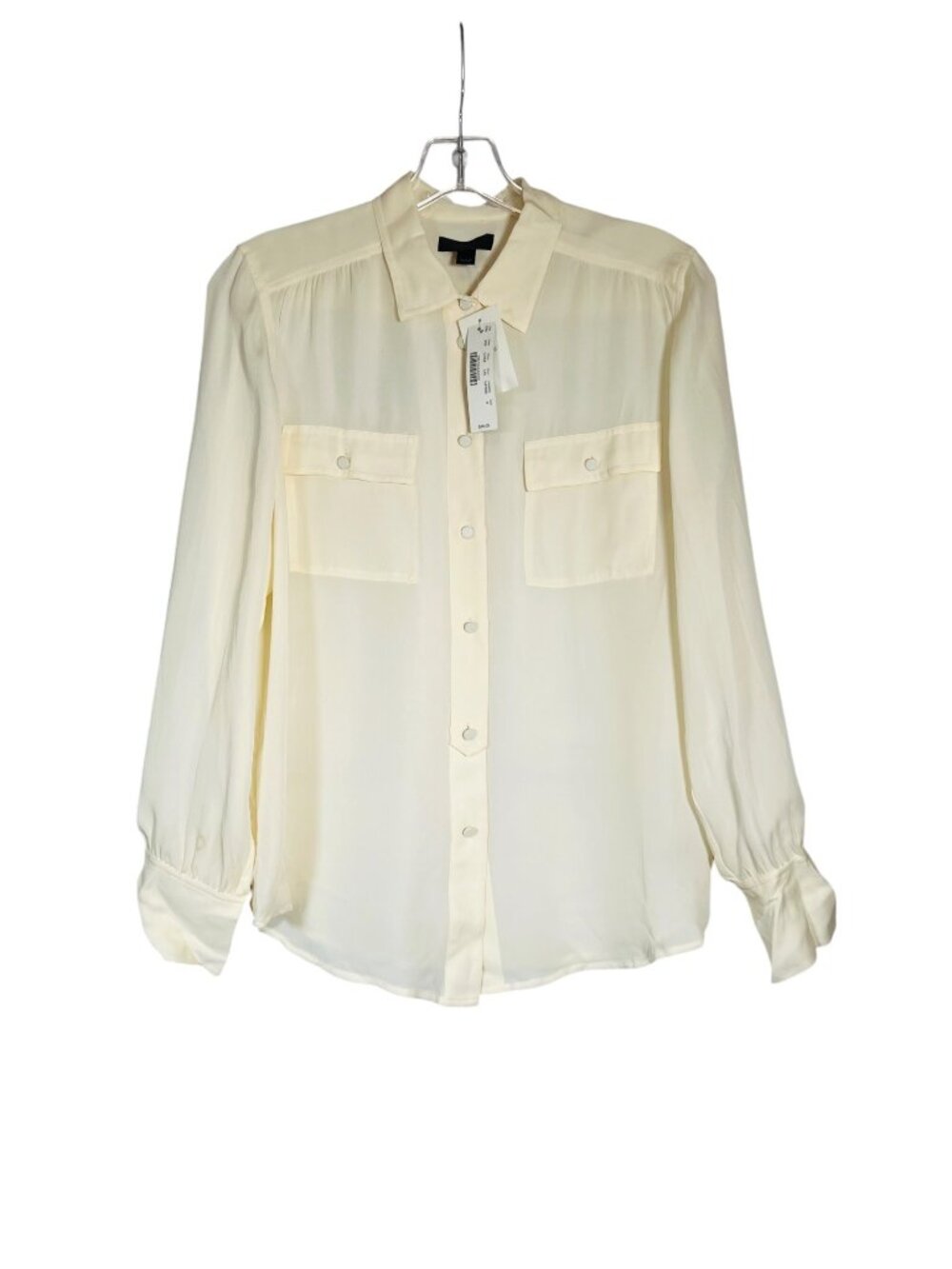 J.Crew 100% Silk Blouse Size 8 Ivory Studio Rental Hollywood Wardrobe